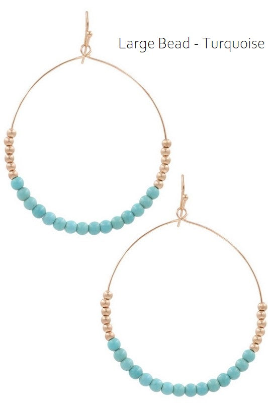 Large Beaded Hoop Earrings