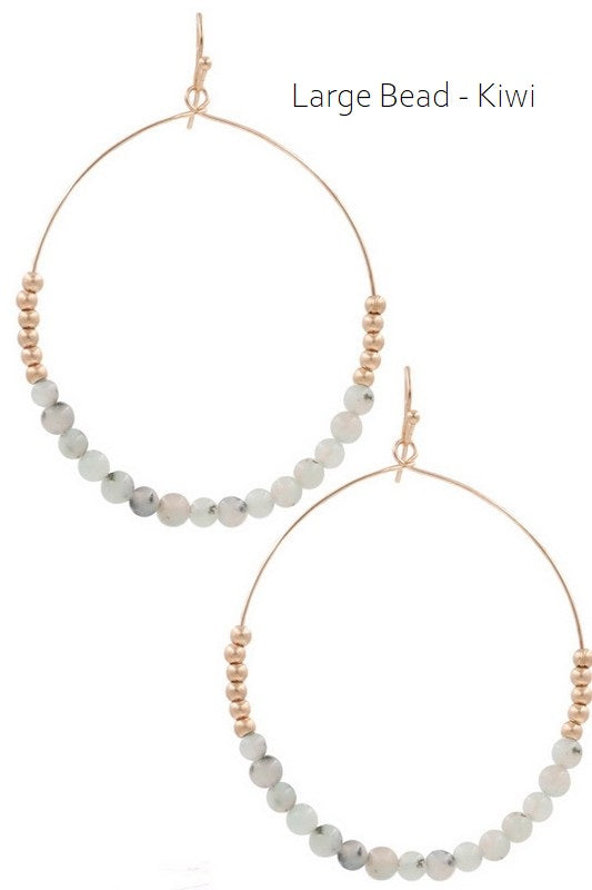 Large Beaded Hoop Earrings
