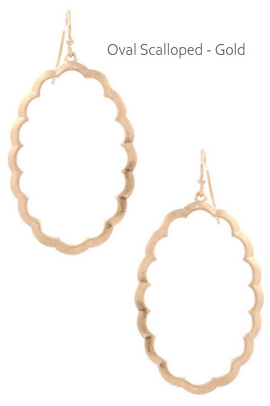 Oval Scalloped Earrings