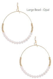 Large Beaded Hoop Earrings