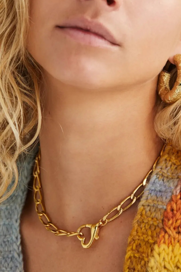 Heart Clasp Link Necklace