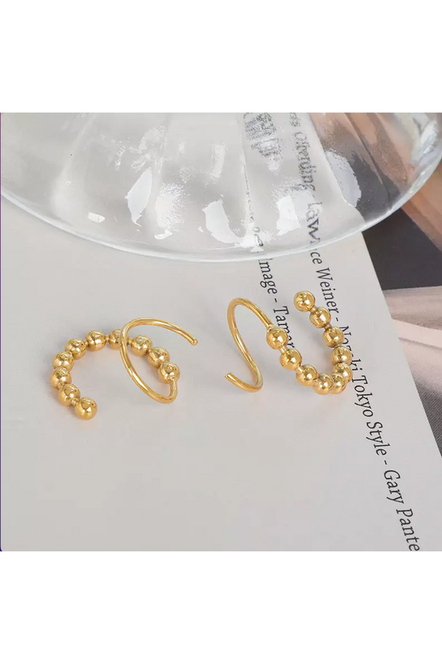Gold Dotted - Double Twist Earrings