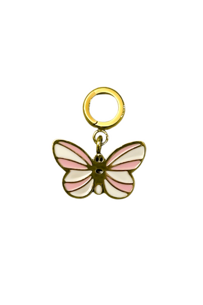 Charm - Pink & White Butterfly