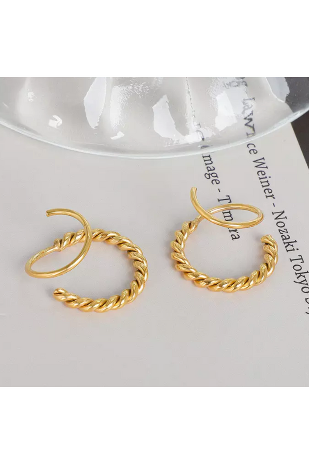 Gold Twist - Double Twist Earrings