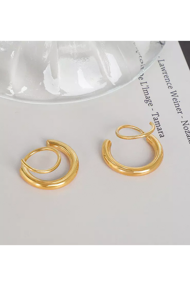 Gold Hoop - Double Twist Earrings