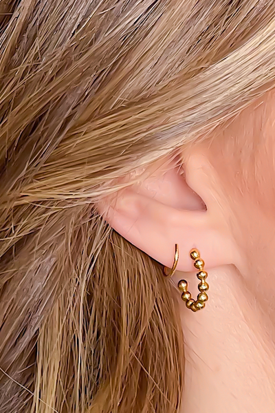 Gold Dotted - Double Twist Earrings