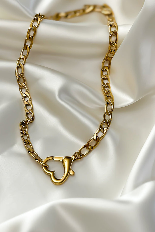 Heart Clasp Link Necklace
