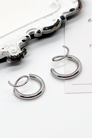 Silver Hoop - Double Twist Earrings