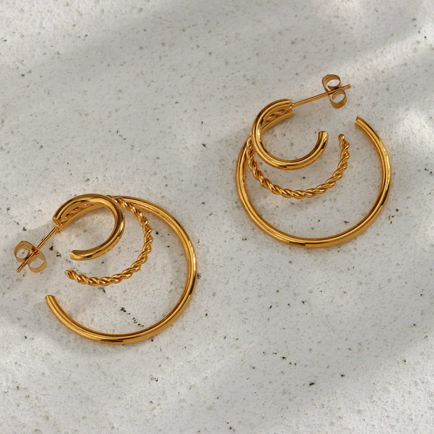 Multi Layer Triple Hoops