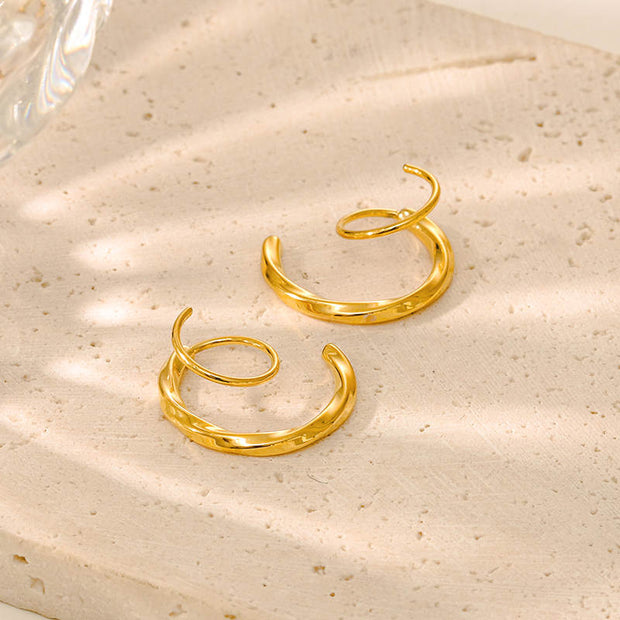 Gold Swirl - Double Twist Earrings