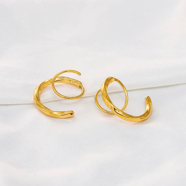 Gold Swirl - Double Twist Earrings